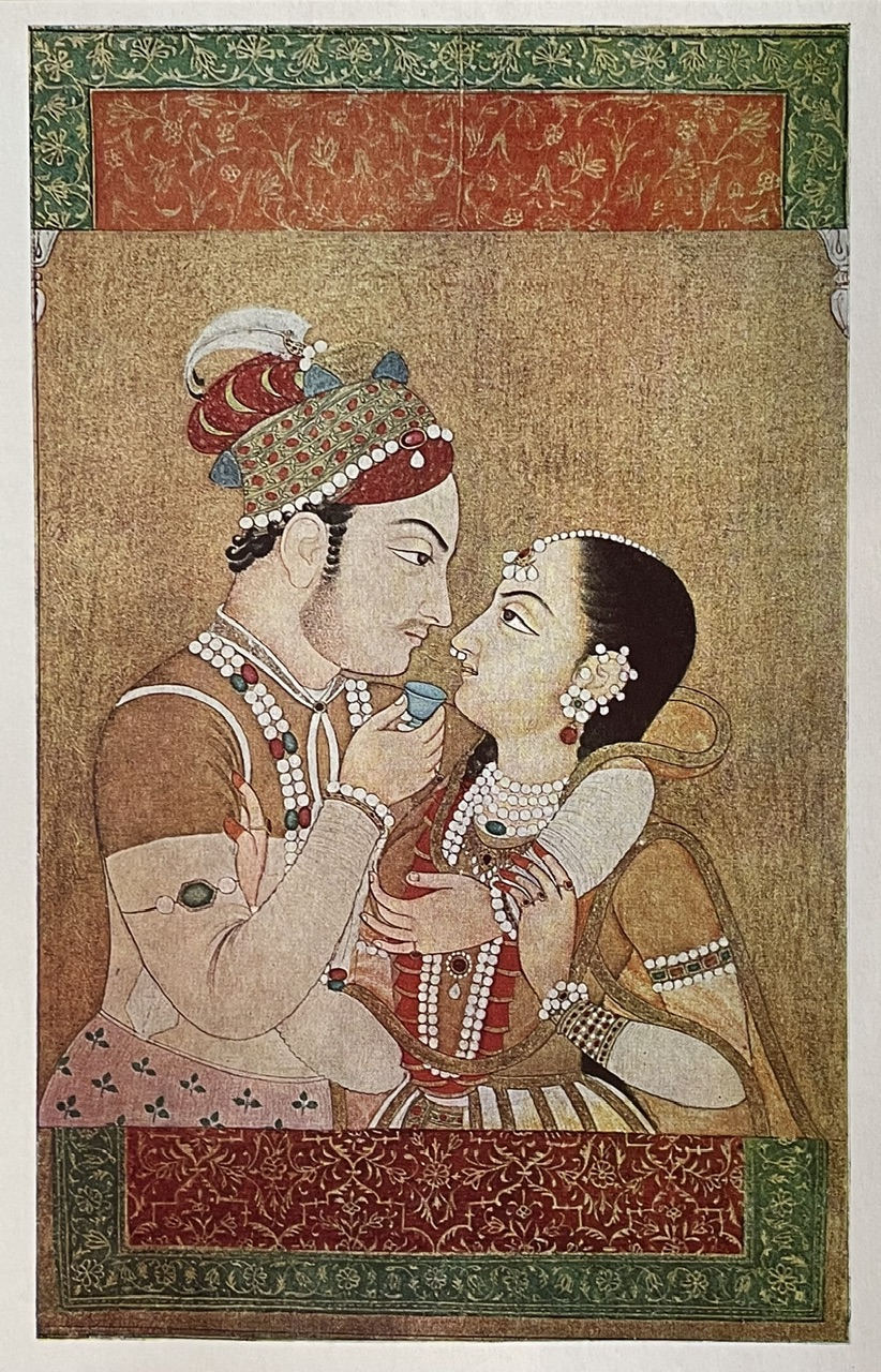 Liebespaar am Fenster (Anfang 18. Jh.) Indische Miniatur der persischen Zeit – Deckfarben auf Papier, 13,5 x 21 cm Berlin, Staatliche Museen, Islamisches Museum Berlin, Staatliche Museen, Islamisches Museum