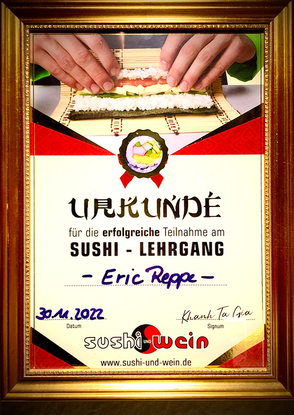 Urkunde-SUSHI-LEHRGANG