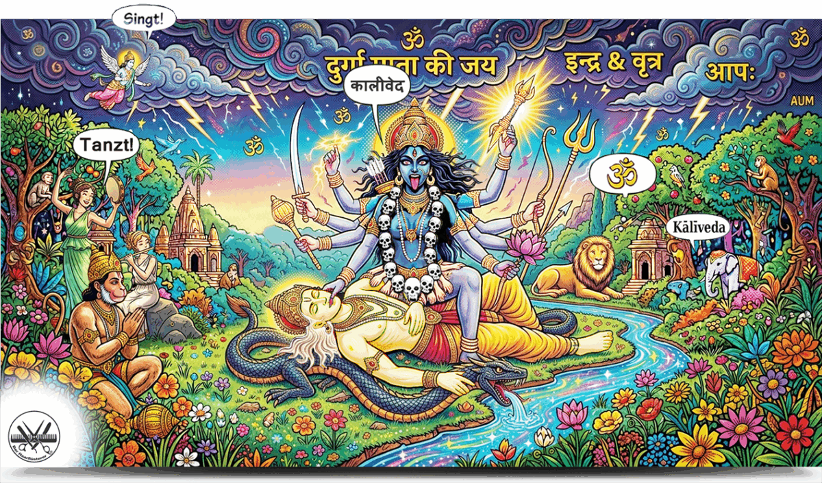 Kālī und Indra