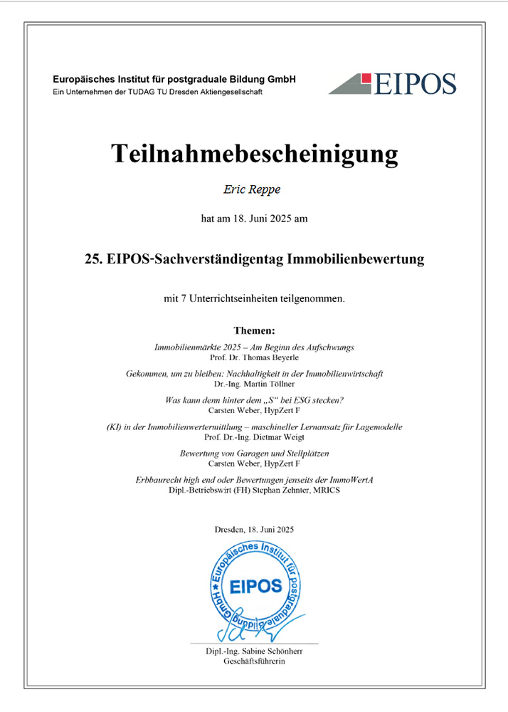 Teilnahmebescheinigung